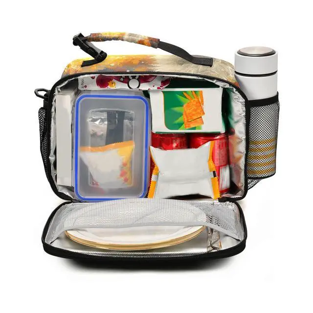 Alt view image 4 of 7 - MFTJYO Fox Lunch Box for Girls Insulated Lunch Bag Boys Kids Reusable School Lunchbox Cooler Tote Adjustable Shoulder Picnic Bag