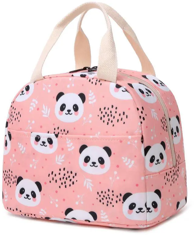 Main image of Kouxunt Panda Insulated Lunch Bag for Women Grils, Reusable Tote Lunch Box for Work School Picnic Travel