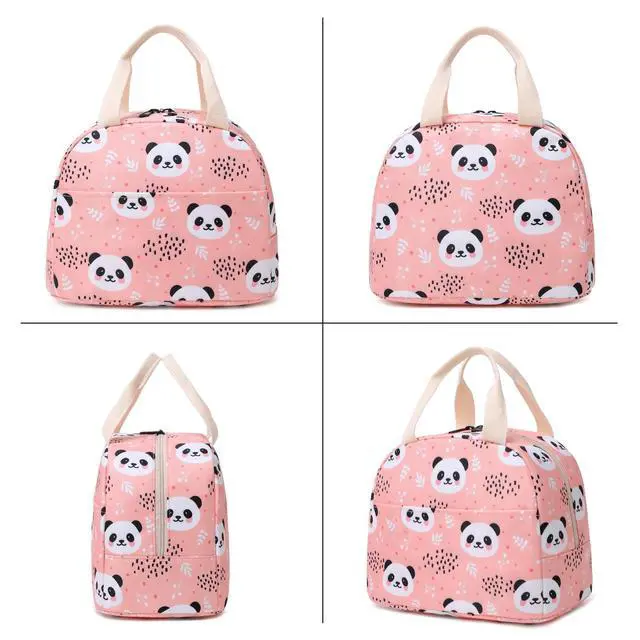 Alt view image 6 of 6 - Kouxunt Panda Insulated Lunch Bag for Women Grils, Reusable Tote Lunch Box for Work School Picnic Travel