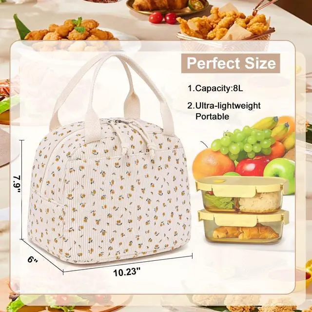 Alt view image 4 of 7 - LEDAOU Lunch Box for Women, Insulated Reusable Lunch Bag, Cooler Tote for Work, School, College, Travel, Picnic, Everyday Use