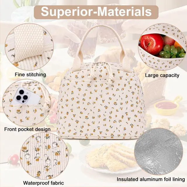 Alt view image 5 of 7 - LEDAOU Lunch Box for Women, Insulated Reusable Lunch Bag, Cooler Tote for Work, School, College, Travel, Picnic, Everyday Use