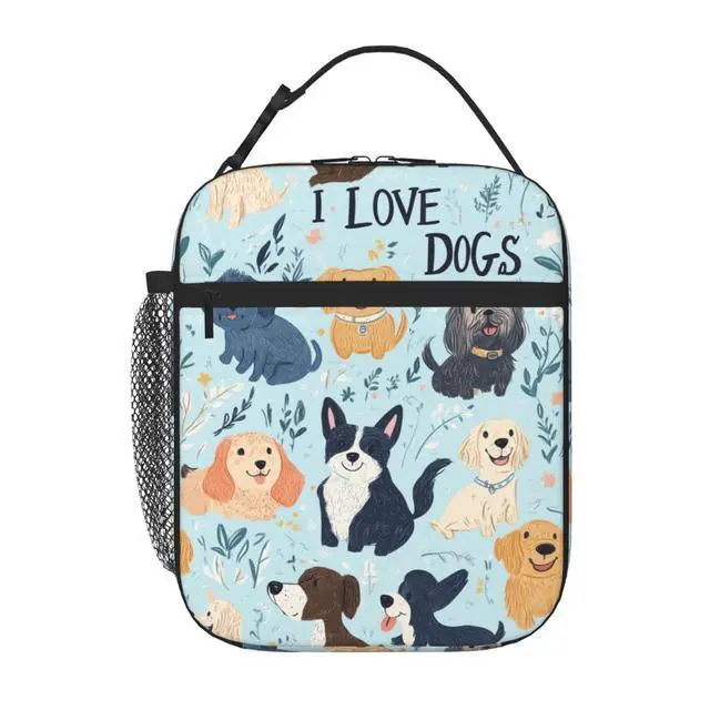 Alt view image 2 of 7 - XLinTech Cute Dogs Lunch Bag Lunch Box Women Men Lunchbox for Work Travel Picnic Beach Adjustable Strap Insulated Adult