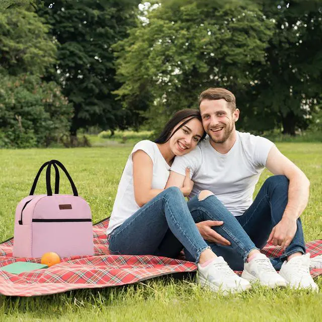 Alt view image 5 of 7 - Baglemon Insulated Lunch Bag for Women Men, Lunch Containers Reusable High Capacity Lunch Tote Bags for Work Picnic (Pink)