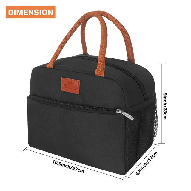 Alt view image 5 of 6 - CCidea Lunch Bag for Women/Men, Insulated Lunch Box Bag for Women Adult Men, Small Leakproof Lunch Tote Bag, Reusable Lunch Cooler bag Container for Work/Office/Picnic/Travel -Black