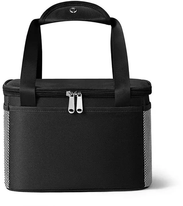 Main image of Yansanido 6L Thickened Black Reusable Insulated Lunch Bag for Women and Men Travel Picnic and Lunch Box (Small, Black)