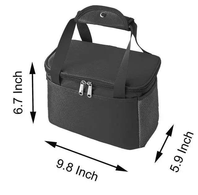 Alt view image 2 of 7 - Yansanido 6L Thickened Black Reusable Insulated Lunch Bag for Women and Men Travel Picnic and Lunch Box (Small, Black)