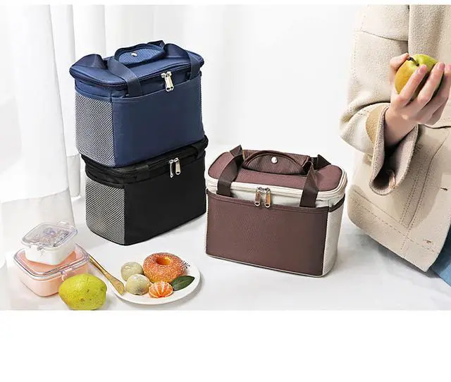 Alt view image 5 of 7 - Yansanido 6L Thickened Black Reusable Insulated Lunch Bag for Women and Men Travel Picnic and Lunch Box (Small, Black)