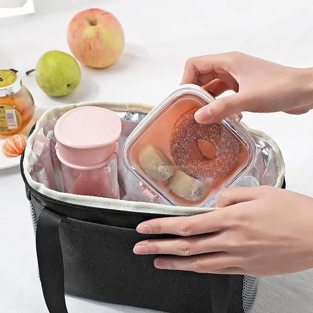 Alt view image 6 of 7 - Yansanido 6L Thickened Black Reusable Insulated Lunch Bag for Women and Men Travel Picnic and Lunch Box (Small, Black)