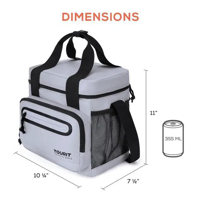Alt view image 2 of 7 - TOURIT Large Lunch Bag 14L Insulated Lunch Box Lunch Cooler for Men&Women Work, Gray