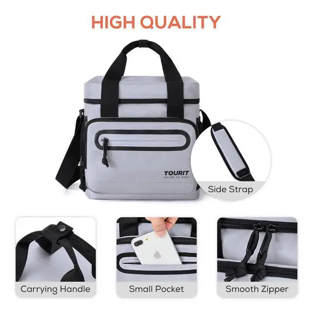 Alt view image 6 of 7 - TOURIT Large Lunch Bag 14L Insulated Lunch Box Lunch Cooler for Men&Women Work, Gray