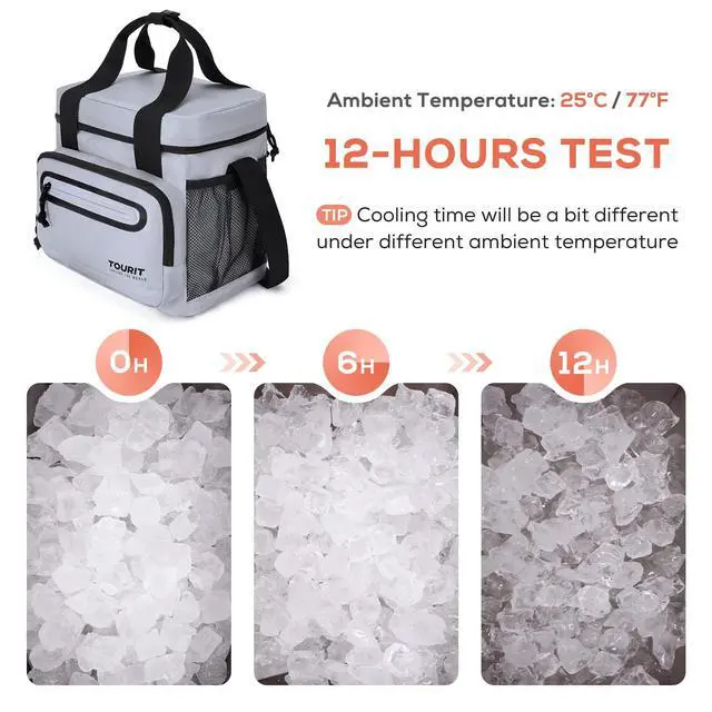 Alt view image 7 of 7 - TOURIT Large Lunch Bag 14L Insulated Lunch Box Lunch Cooler for Men&Women Work, Gray