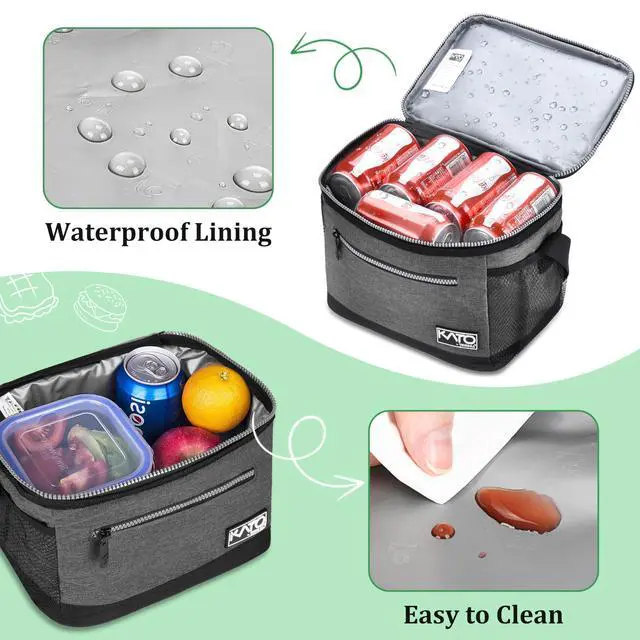 Alt view image 6 of 7 - Tirrinia Insulated Lunch Box for Adults Men Women - Leakproof Lunch Bag, Soft Cooler for Work, Beach, Travel & Picnic, Dark Grey
