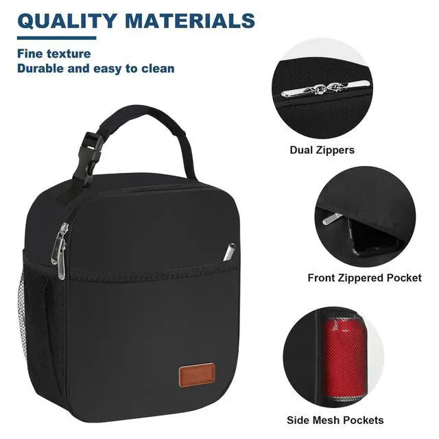 Alt view image 2 of 7 - Femuar Lunch Box for Men Women Adults, Small Lunchbox for Work Picnic - Reusable Lunch bag Portable Lunch tote, Black