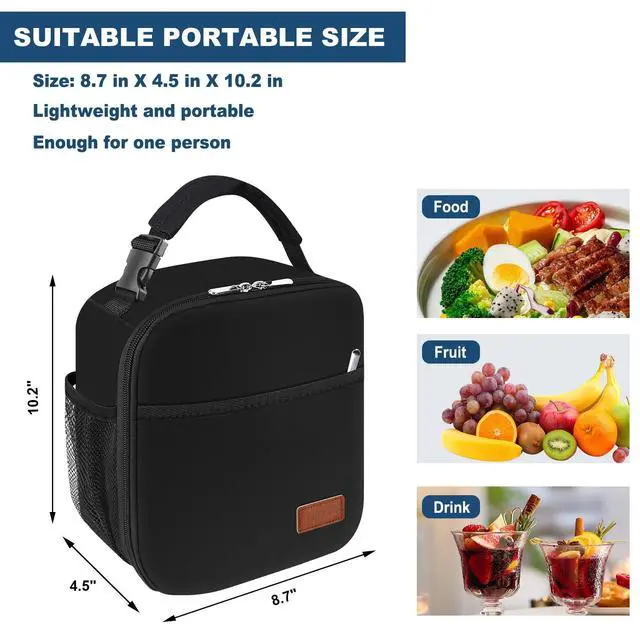 Alt view image 4 of 7 - Femuar Lunch Box for Men Women Adults, Small Lunchbox for Work Picnic - Reusable Lunch bag Portable Lunch tote, Black