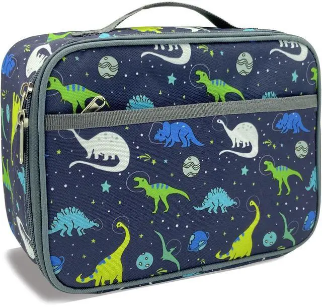 Main image of Kulle Lunch Box Kids, Insulated Dinosaur Bag for Boys | 600D Oxford & Waterproof PEVA Liner,10×3.9×7.5in,Leakproof Washable, Large Capacity, School Outdoor Use, For Kids 6+