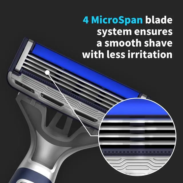 Alt view image 6 of 6 - DORCO Pace Pro 4 Disposable Razors, 3 pack - Long Lasting 4 Blade Technology with a Precision Trimmer, Safety Guard Bar, Pivoting Head and Non-Slip Rubber Handle (3 Razors)