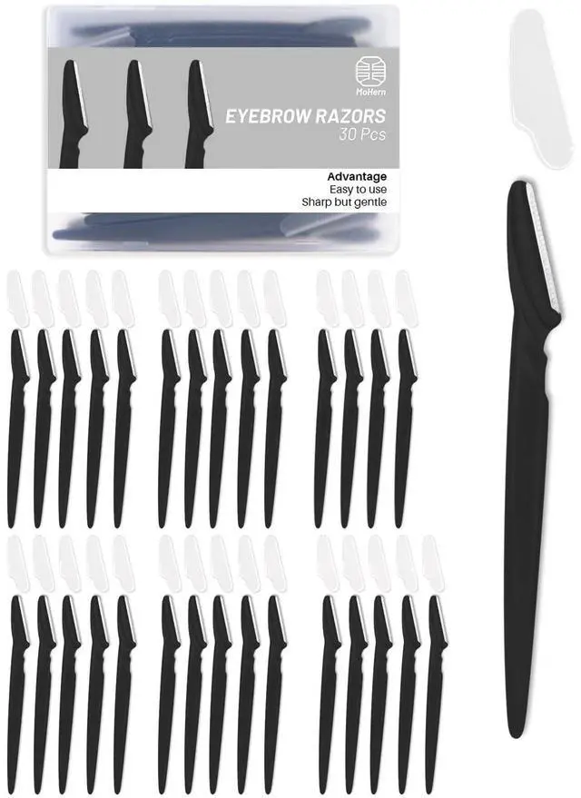 Main image of MoHern Dermaplaning Tool for Face, 30 Pcs Dermaplane Razor for Face, Multipurpose Face Razors for Women and Men, Black