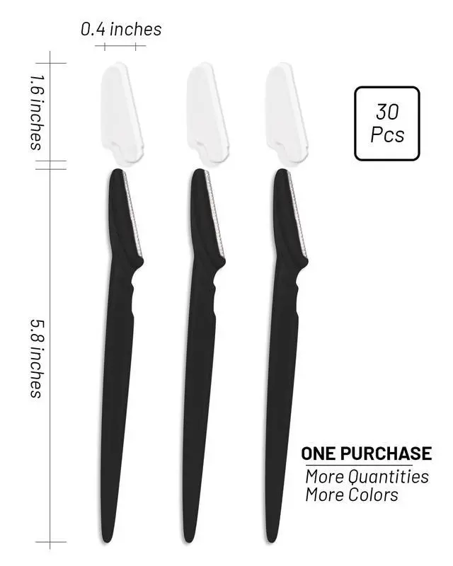 Alt view image 5 of 6 - MoHern Dermaplaning Tool for Face, 30 Pcs Dermaplane Razor for Face, Multipurpose Face Razors for Women and Men, Black