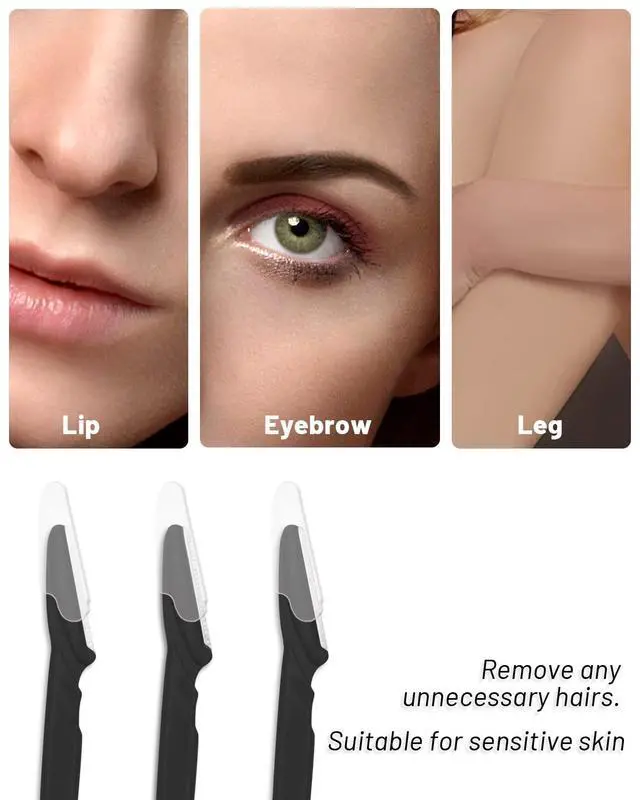 Alt view image 6 of 6 - MoHern Dermaplaning Tool for Face, 30 Pcs Dermaplane Razor for Face, Multipurpose Face Razors for Women and Men, Black