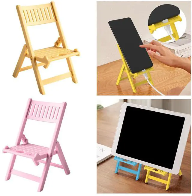 Alt view image 2 of 7 - FeiYeup Chair Shape Cellphone Stand Desktop Phone Dock Holder Fit for Most Smartphones Tablet Portable
