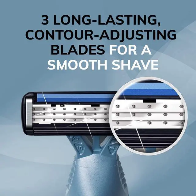 Alt view image 2 of 7 - BIC Flex 3 Mens Disposable Razors With 3 Blades, For a Smooth and Comfortable Shave, 4 Piece Razor Kit for Men
