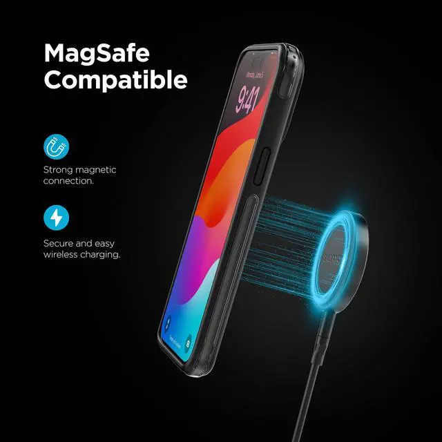 Alt view image 3 of 7 - Galvanox Long Wireless Charger, Compatible with MagSafe (10 Foot Cable) Magnetic 15W Fast Charging Pad for iPhone with Flexible, Removable Cord (Black)