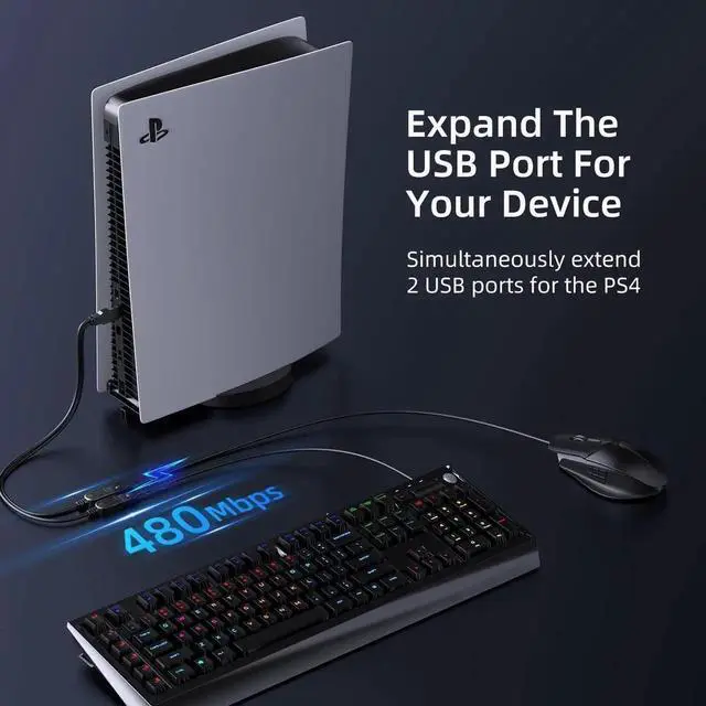 Alt view image 7 of 7 - Upgraded USB 2.0 A Male to 2 Dual USB Female Jack Y Splitter Hub Power Cord Extension Adapter Cable(Not Supporting CarPlay and Android Auto)