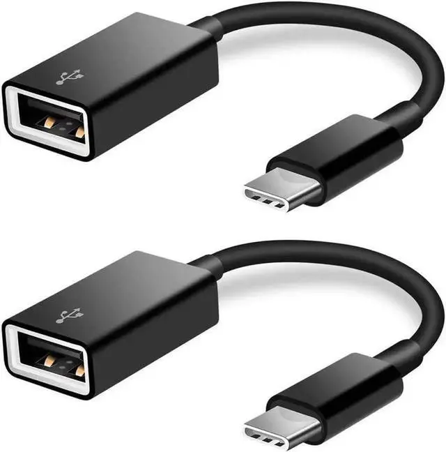 Main image of USB C to USB Adapter [2 Pack] Type-C OTG Cable Type C Male to USB A Female Usb to Usbc-c Adapter Compatible with Macbook Pro/Air iPad Pro 2022 2021 2020 Galaxy S23 S22 Ultra Note 10 S9 S8 (Black)