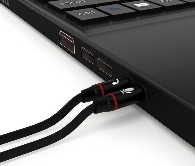 Alt view image 7 of 7 - Headphone Splitter For Computer 3.5mm Female to 2 Dual 3.5mm Male Headphone Mic Audio Y Splitter Cable Smartphone Headset to PC Adapter