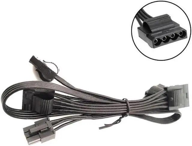 Alt view image 6 of 6 - JAENFONG Original Seasonic 6Pin to 4 Molex IDE 4Pin Female Peripheral Modular Power Cable for Seasonic Snow Silent 750W 1050W 1250W Power