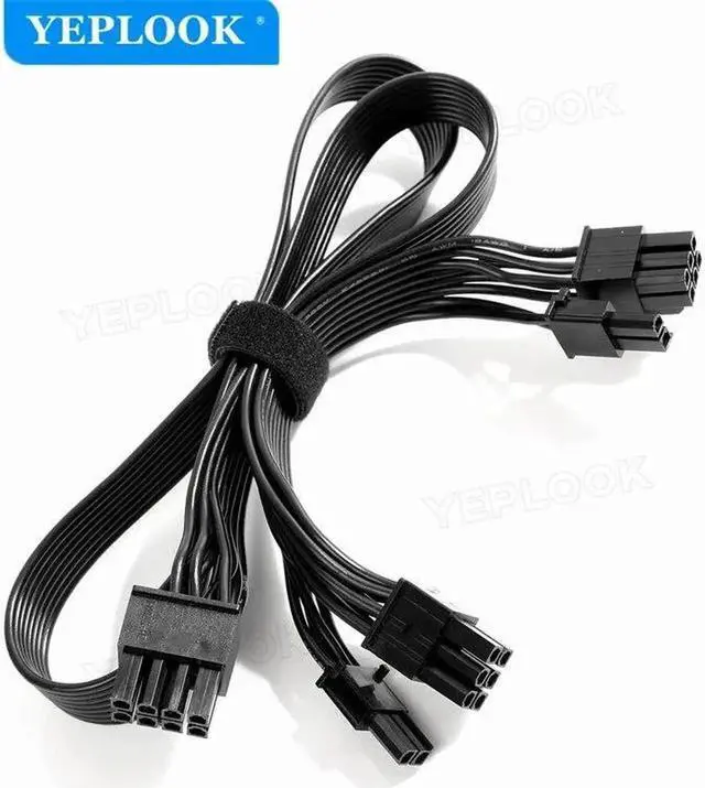 Alt view image 6 of 6 - JAENFONG Original GPU Power Cable PSU 8Pin to Dual PCIe 8Pin for CORSAIR HX1200 HX1000 HX850 HX750 PLATINUM Power Ribbon Flat Cable 18AWG