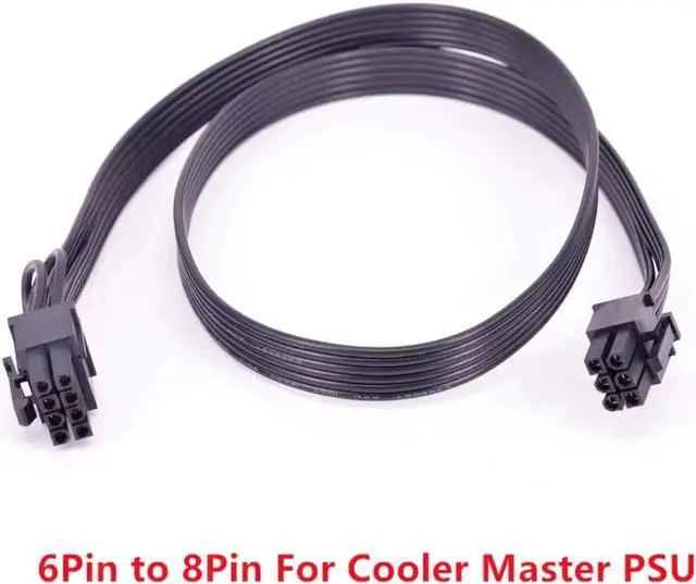 Alt view image 2 of 3 - 6Pin to 8Pin(6+2Pin)Power Supply Cable for Cooler Master MWE Gold 550 650 750 V550 V650 V700 V850 V1000 Platinum Silent Pro Gold 1200W M1000 M850 M700850W Hybrid 1300W 1050W 850W M520 PSU Modular