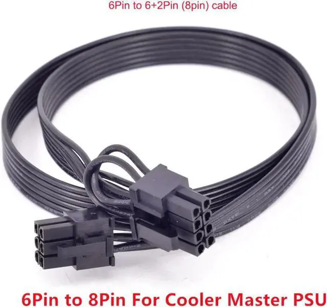 Main image of 6Pin to 8Pin(6+2Pin)Power Supply Cable for Cooler Master MWE Gold 550 650 750 V550 V650 V700 V850 V1000 Platinum Silent Pro Gold 1200W M1000 M850 M700850W Hybrid 1300W 1050W 850W M520 PSU Modular