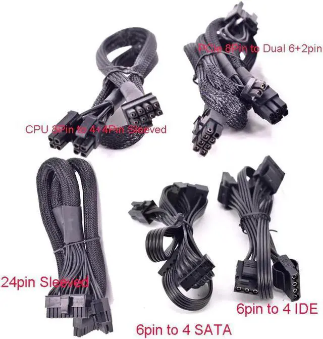 Alt view image 6 of 7 - JAENFONG CPU 8pin to 4+4pin Power supply Cable Braided Net Sleeved ATX 12V Durable 2xP4 to P8 for Corsair AX Series AX860 AX850 AX760 AX750 AXi Series AX1500i AX1200i AX860i AX760i