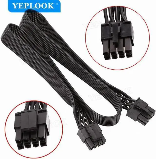Alt view image 4 of 6 - JAENFONG CPU Power Supply Cable 8Pin to 8Pin EPS 4+4Pin 60CM 18AWG For CoolerMaster V850 V1000 V1300 PLATINUM Full-Modular Power Supply