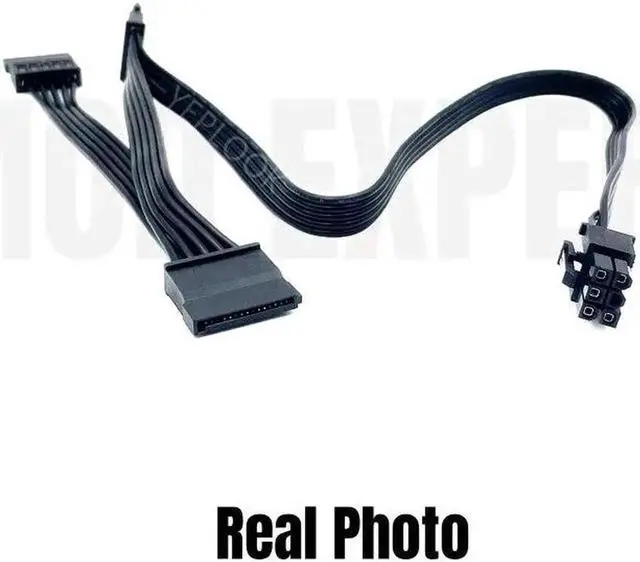 Alt view image 4 of 6 - JAENFONG 6Pin to 3 SATA Straight SSD HDD Riser Card Power Cable for CORSAIR CX430M CX500M CX600M CX750M CX850M Semi Modular PSU 18AWG