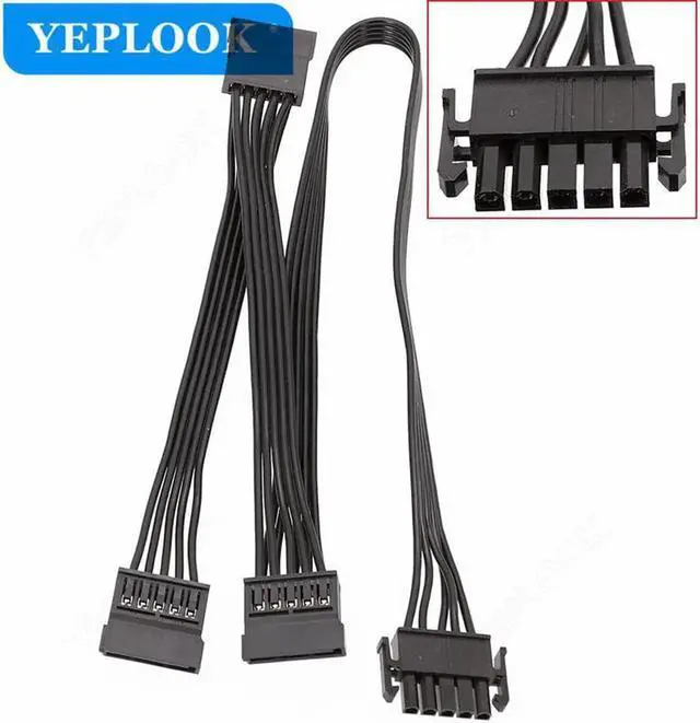 Alt view image 4 of 5 - JAENFONG 5Pin to 3x SATA Hard Driver SSD Power Supply Cable For Cooler Master MWE GOLD 550W 650W 750W Fully Modular Not for MWE V2 Series