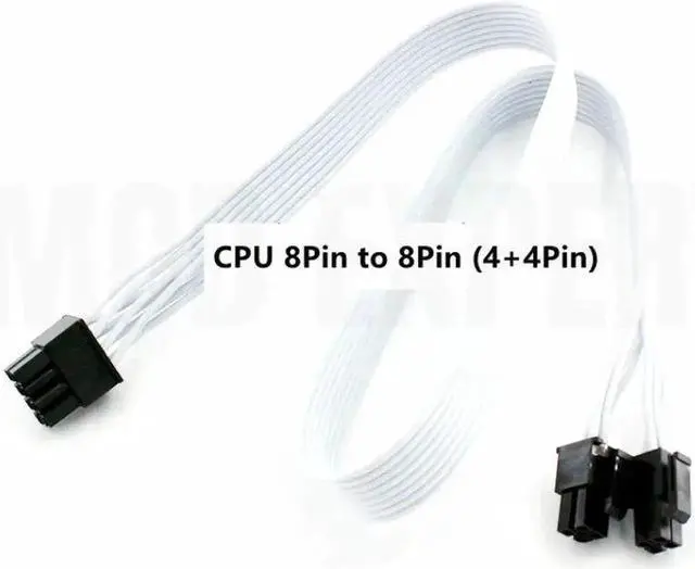 Alt view image 4 of 4 - JAENFONG White CPU Power Cable PSU 8Pin to 4+4Pin EPS 12V for CORSAIR RM750x RM850x RM750i RM850i RM1000i Modular Power Supply 18AWG 60CM