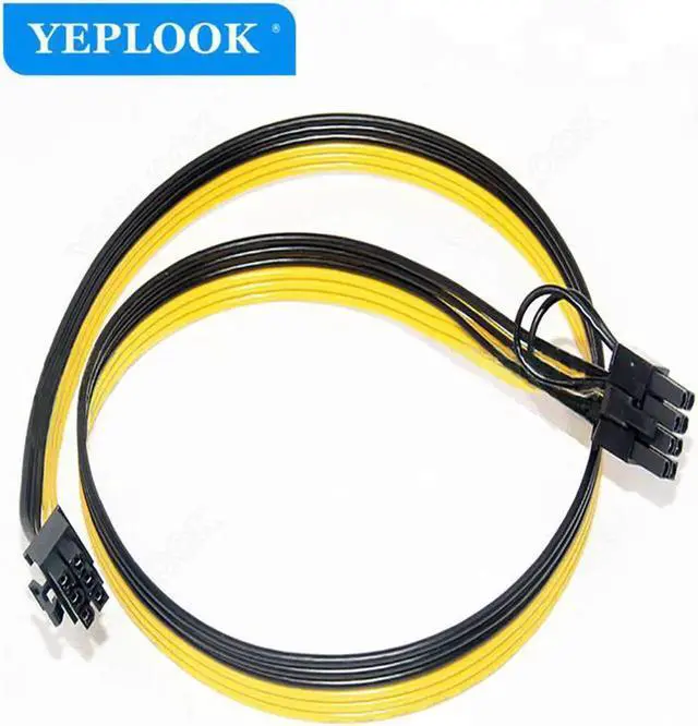 Alt view image 6 of 6 - JAENFONG 16AWG PCI-E 6Pin to 8Pin(2+6Pin) Male to Male GPU Graphic Card Extention Power Cable for BTC Ethereum Mining Server Power Module