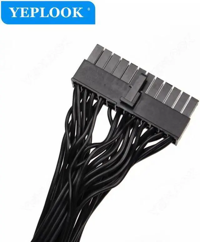 Alt view image 4 of 6 - JAENFONG 10Pin+18Pin to 24Pin 20+4Pin Main Power Cable Flat 60cm For Cooler Master V850 V1000 V1300 PLATINUM Full-Modular Power Supply