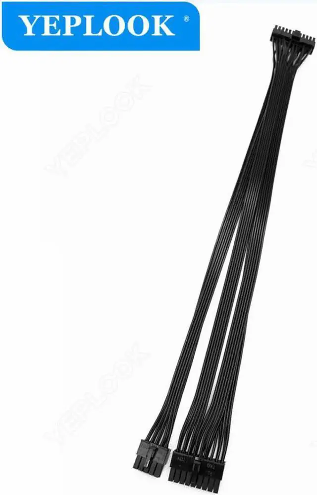 Alt view image 3 of 6 - JAENFONG 10Pin+18Pin to 24Pin 20+4Pin Main Power Cable Flat 60cm For Cooler Master V850 V1000 V1300 PLATINUM Full-Modular Power Supply