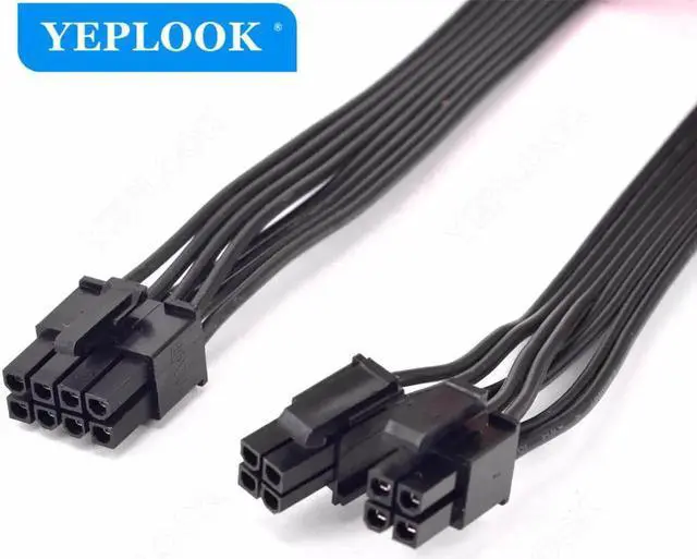 Alt view image 4 of 6 - JAENFONG CPU 8Pin to 4+4Pin Power Supply Cable For CoolerMaster GX/MWE V2 Series GX550 GX650 GX750 GX850 GX1050 GX1250 Gold Fully Modular