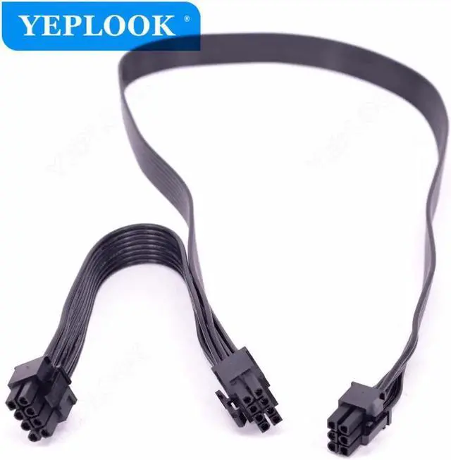 Alt view image 3 of 5 - JAENFONG PCIe 6Pin to Dual 8Pin GPU Cable for CoolerMaster Silent Pro Gold 1200W 900W 800W 700W M2 1500W 1000W 850W M1000 M850 M700 M600
