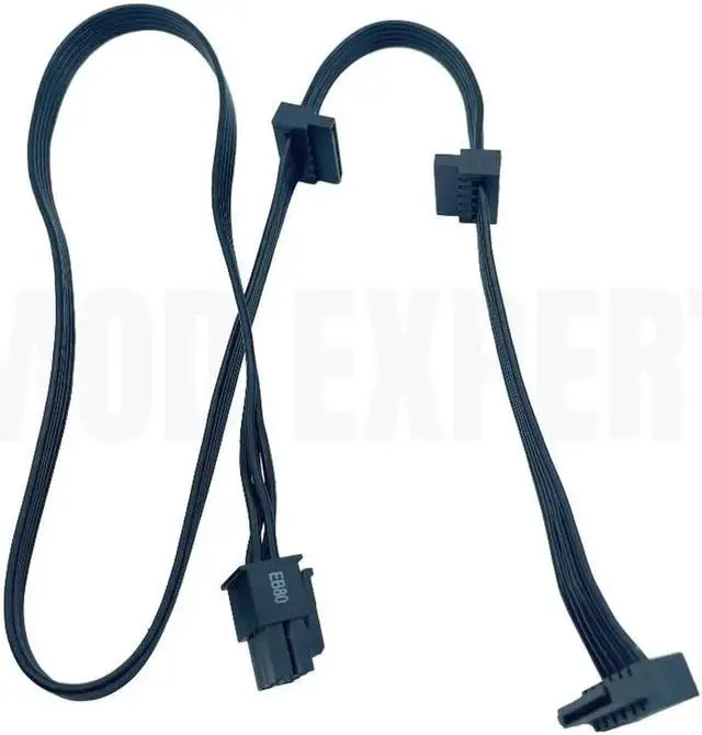 Alt view image 6 of 6 - JAENFONG Original Seasonic 3 SATA 15Pin Male Angled SSD HDD Riser Card Power Cable for PRIME Titanium 1000W, 850W, 750W, 650W Modular PSU
