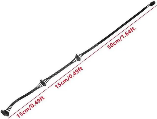 Alt view image 2 of 6 - JAENFONG 6Pin to 3 Molex 4Pin Angled IDE PATA Perif Fan Power Cable for CORSAIR SF700 700W, SF600 600W, SF450 450W Type 4 Modular PSU