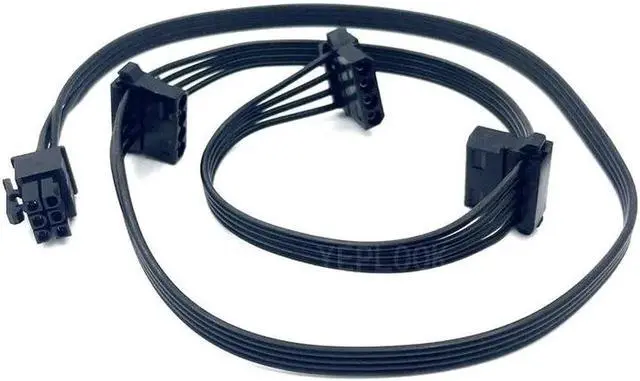 Alt view image 3 of 6 - JAENFONG 6Pin to 3 Molex IDE PATA Perif 4Pin Angled Optical HDD Floppy Drive Fan Power Cable for CORSAIR HX750i, HX850i, HX1000i, HX1200i