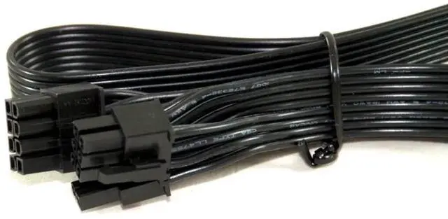 Alt view image 3 of 6 - JAENFONG  PCIe 6+2Pin GPU Power Cable for Corsair HX1200, HX1000, HX850, HX750 HX PLATINUM Modular Power, Flat Ribbon Black Cable