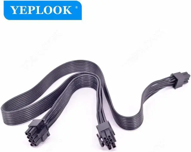Alt view image 4 of 4 - JAENFONG PCIe 6Pin to Dual 8Pin GPU Power Cable 60CM 18AWG For CoolerMaster V850 V1000 V1300 PLATINUM Full-Modular Power Supply