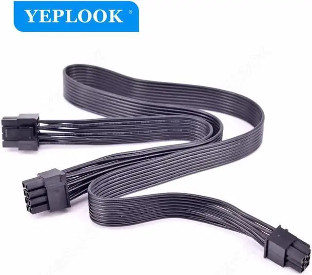 Main image of JAENFONG PCIe 6Pin to Dual 8Pin GPU Power Cable 60CM 18AWG For CoolerMaster V850 V1000 V1300 PLATINUM Full-Modular Power Supply