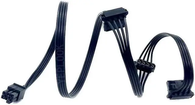 Alt view image 5 of 6 - JAENFONG 6Pin to 3 Molex IDE 4Pin Right Angle Peripheral Modular Power Cable for Seasonic GC-650, GC-550, GC-500 GOLD Power Supply Unit